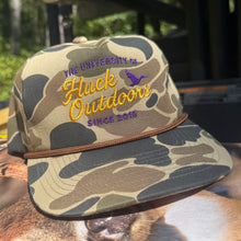 Load image into Gallery viewer, University of Huck Outdoors Camo Rope Hat