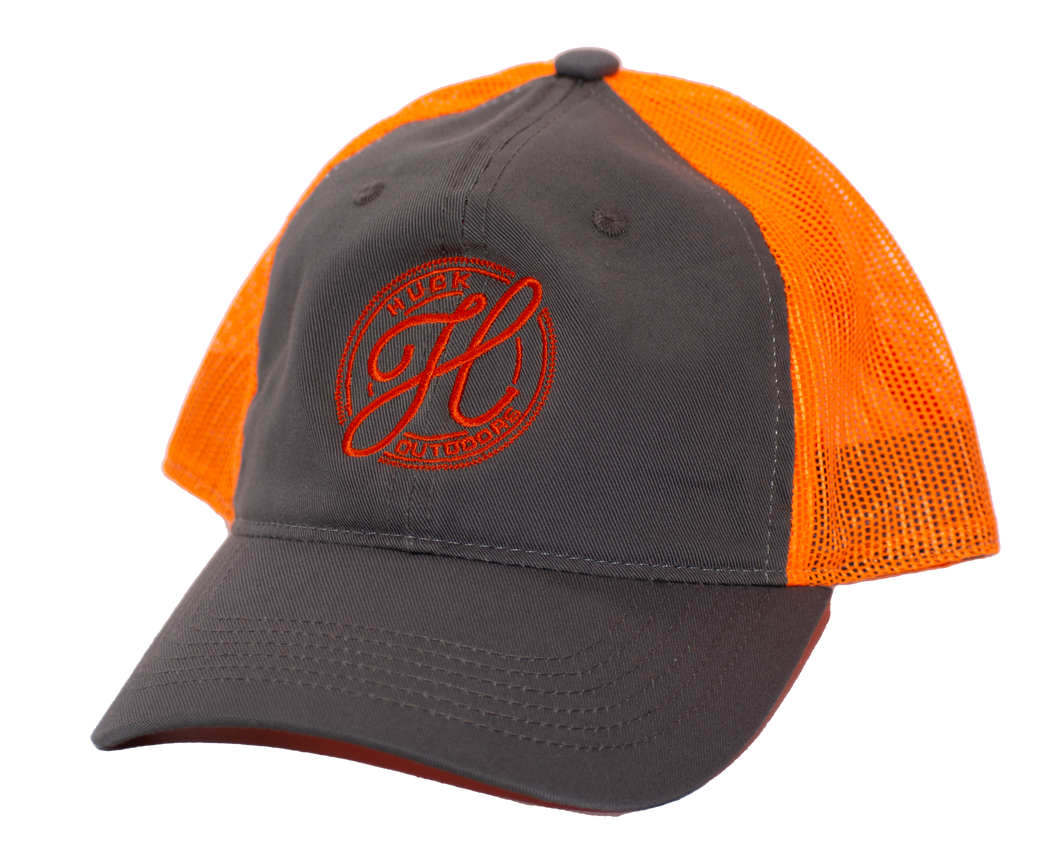 Center Logo - Charcoal/Neon Orange - Unstructured Ball Caps